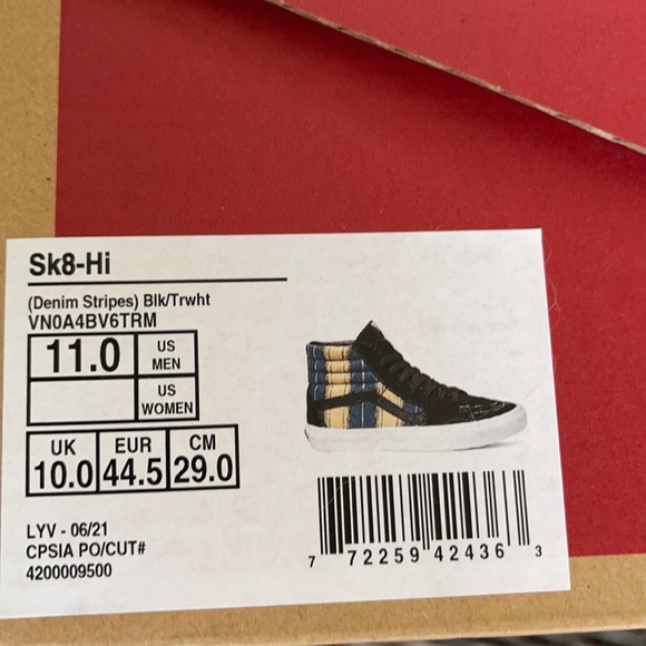 Vans Sk8-Hi Denim Stripes Black/True White WMNS - Picture 16 of 16